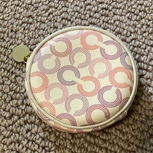 Coach Round Coin Purse Monogram Multicolor